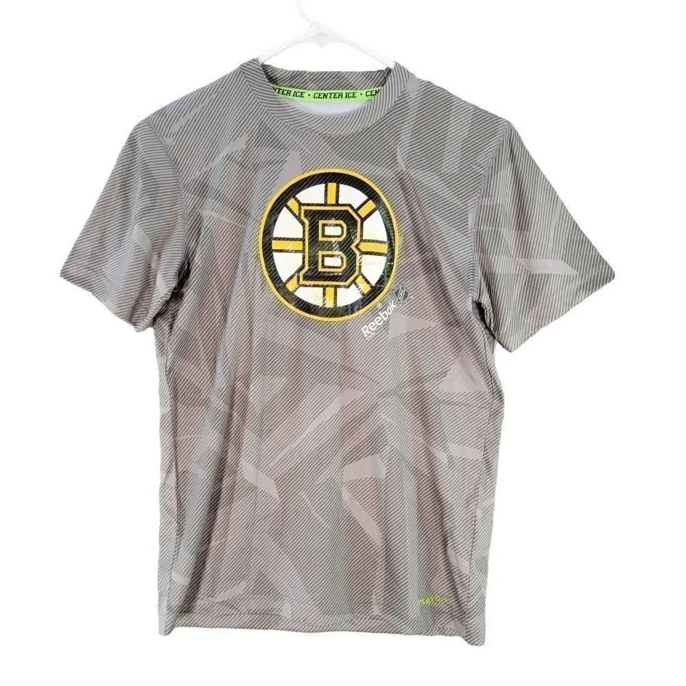 Reebok Men's Boston Bruins Logo Tee Shirt in Light Camo Size M